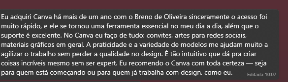Depoimento de cliente 2